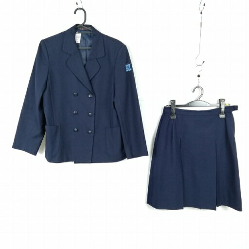 ブレザー スカート 上下2点セット 大きいサイズ 冬物 女子 学生服 兵庫松崎中学 紺 制服 中古 ランクC EY4642 ブレザー スカート 上下2点セット 大きいサイズ 冬物 女子 学生服 兵庫松崎中学 紺 制服 中古 ランクC EY4642