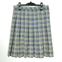スクールスカート 大きいサイズ 夏物 w72-丈59 チェック 中学 高校 プリーツ 学生服 制服 女子 中古 HK7046