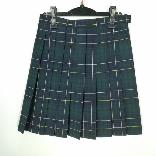 スクールスカート 夏物 w63-丈50 チェック 中学 高校 プリーツ 学生服 制服 女子 中古 HK7051 スクールスカート 夏物 w63-丈50 チェック 中学 高校 プリーツ 学生服 制服 女子 中古 HK7051