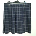 スクールスカート 大きいサイズ 夏物 w78-丈51 チェック 中学 高校 プリーツ 学生服 制服 女子 中古 HK7098