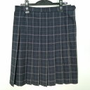 スクールスカート 大きいサイズ 夏物 w75-丈59 チェック 中学 高校 プリーツ 学生服 制服 女子 中古 HK7112