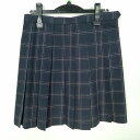 スクールスカート 夏物 w66-丈47 チェック 神奈川厚木清南高校 プリーツ 学生服 制服 女子 中古 HK7127