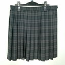 スクールスカート 大きいサイズ 冬物 w78-丈53 チェック 中学 高校 プリーツ 学生服 制服 女子 中古 HK7145