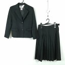 ブレザー スカート 上下2点セット 165A 冬物 女子 学生服 中学 高校 黒 制服 中古 ランクC EY0513