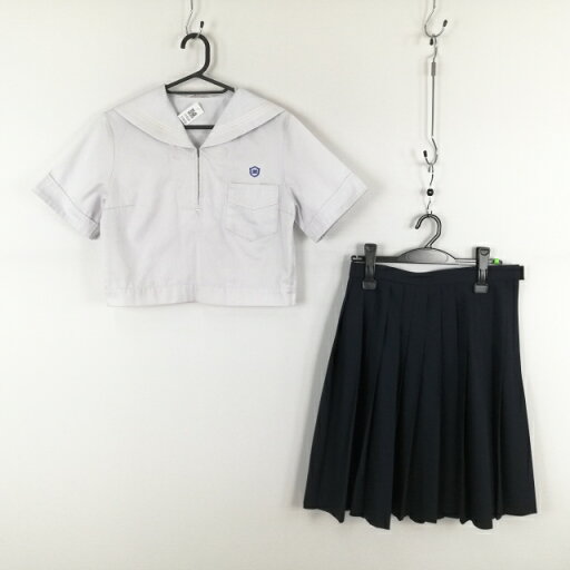 セーラー服 スカート 上下2点セット 夏物 白3本線 女子 学生服 中学 高校 白 制服 中古 ランクC EY4558 セーラー服 スカート 上下2点セット 夏物 白3本線 女子 学生服 中学 高校 白 制服 中古 ランクC EY4558