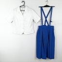 ブラウス スカート 上下2点セット 夏物 女子 学生服 中学 高校 白 制服 中古 ランクC EY4562