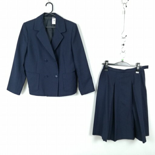 ブレザー スカート 上下2点セット 冬物 女子 学生服 中学 高校 紺 制服 中古 ランクC EY4570 ブレザー スカート 上下2点セット 冬物 女子 学生服 中学 高校 紺 制服 中古 ランクC EY4570