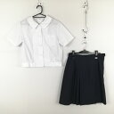 ブラウス スカート 上下2点セット LL 大きいサイズ 富士ヨット 夏物 女子 学生服 中学 高校 白 制服 中古 ランクC EY4574