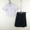 ブラウス スカート 上下2点セット M 富士ヨット 夏物 女子 学生服 宮崎福島高校 白 制服 中古 ランクC EY4575