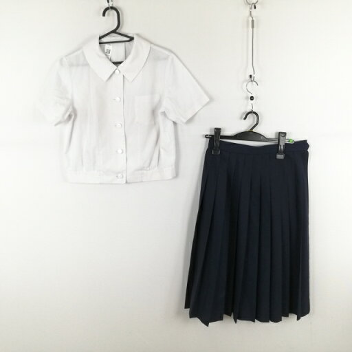 ブラウス スカート 上下2点セット L 大きいサイズ 夏物 女子 学生服 中学 高校 白 制服 中古 ランクC EY4576 ブラウス スカート 上下2点セット L 大きいサイズ 夏物 女子 学生服 中学 高校 白 制服 中古 ランクC EY4576