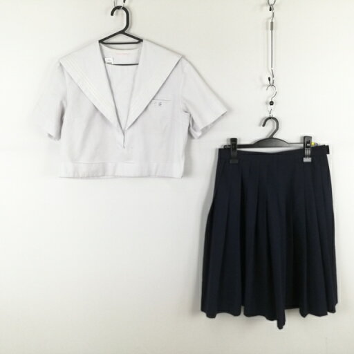 セーラー服 スカート 上下2点セット 大きいサイズ 夏物 白3本線 女子 学生服 中学 高校 白 制服 中古 ランクC EY4577 セーラー服 スカート 上下2点セット 大きいサイズ 夏物 白3本線 女子 学生服 中学 高校 白 制服 中古 ランクC EY4577