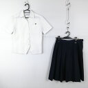 ブラウス スカート 上下2点セット M 夏物 女子 学生服 福岡東筑高校 白 制服 中古 ランクB EY4607