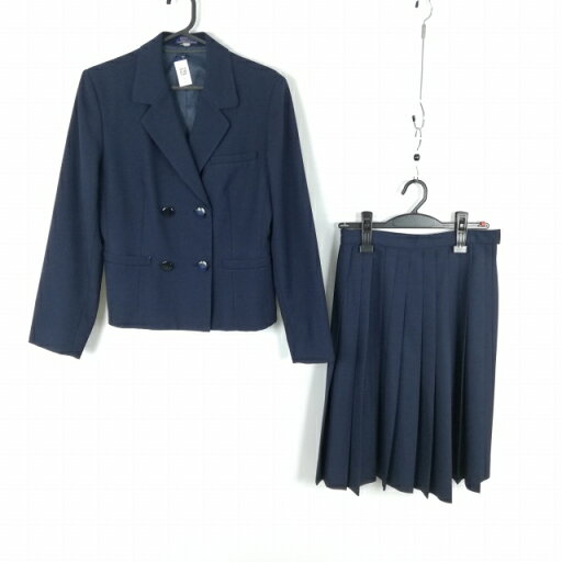 ブレザー スカート 上下2点セット 冬物 女子 学生服 中学 高校 紺 制服 中古 ランクC EY4627 ブレザー スカート 上下2点セット 冬物 女子 学生服 中学 高校 紺 制服 中古 ランクC EY4627