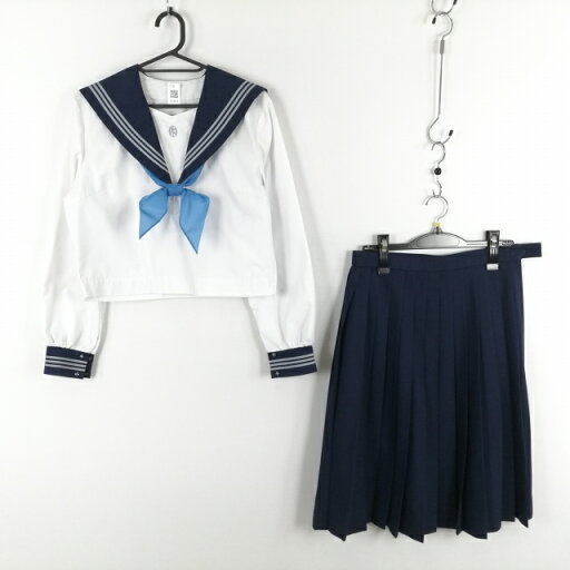 セーラー服 スカート スカーフ 上下3点セット 中間服 グレー3本線 女子 学生服 高知岡豊高校 白 制服 中古 ランクC EY4949 セーラー服 スカート スカーフ 上下3点セット 中間服 グレー3本線 女子 学生服 高知岡豊高校 白 制服 中古 ランクC EY4949
