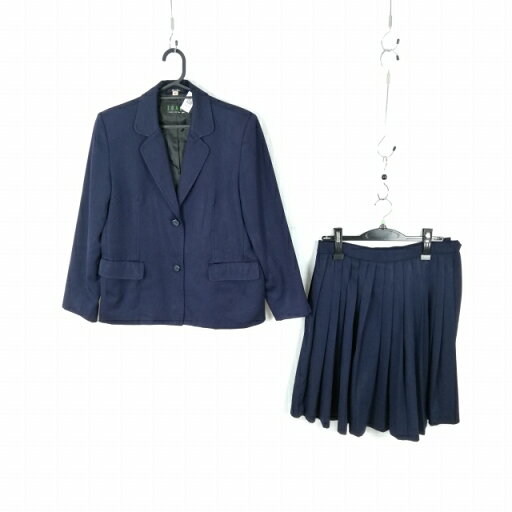 ブレザー スカート 上下2点セット 冬物 女子 学生服 香川高松西高校 紺 制服 中古 ランクC NA0741 ブレザー スカート 上下2点セット 冬物 女子 学生服 香川高松西高校 紺 制服 中古 ランクC NA0741