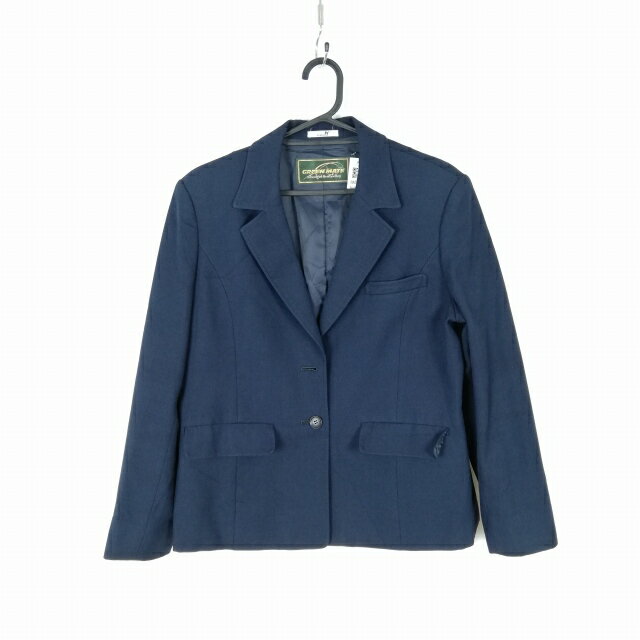ブレザー 上着 大きいサイズ 冬物 女子 学生服 中学 高校 紺 制服 中古 ランクC NA0744