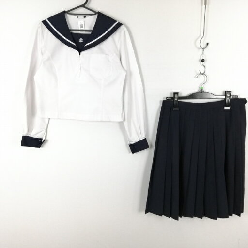セーラー服 スカート 上下2点セット 中間服 白1本線 女子 学生服 北海道江別第一中学 白 制服 中古 ランクC NA0853 セーラー服 スカート 上下2点セット 中間服 白1本線 女子 学生服 北海道江別第一中学 白 制服 中古 ランクC NA0853