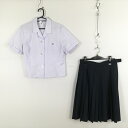 ブラウス スカート 上下2点セット 大きいサイズ 夏物 女子 学生服 高知土佐高校 白 制服 中古 ランクC EY0542