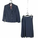 ブレザー スカート 上下2点セット 冬物 女子 学生服 中学 高校 紺 制服 中古 ランクB EY0667