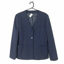 イートン 上着 170A 大きいサイズ 冬物 女子 学生服 中学 高校 紺 制服 中古 ランクB EY1968
