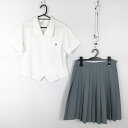 ブラウス スカート 上下2点セット 大きいサイズ トンボ 夏物 女子 学生服 兵庫琴丘高校 白 制服 中古 ランクC EY2752