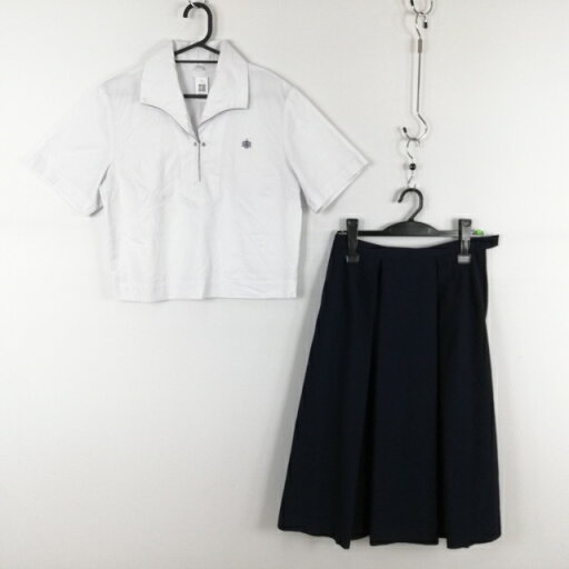 ブラウス スカート 上下2点セット 夏物 女子 学生服 高知安芸高校 白 制服 中古 ランクC EY5134 ブラウス スカート 上下2点セット 夏物 女子 学生服 高知安芸高校 白 制服 中古 ランクC EY5134