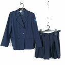 ブレザー スカート 上下2点セット 165A 大きいサイズ 冬物 女子 学生服 兵庫松崎中学 紺 制服 中古 ランクC EY5195