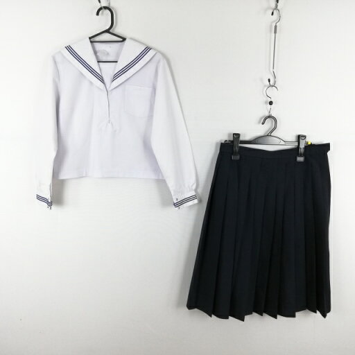セーラー服 スカート 上下2点セット 大きいサイズ 中間服 青3本線 女子 学生服 中学 高校 白 制服 中古 ランクC EY5212 セーラー服 スカート 上下2点セット 大きいサイズ 中間服 青3本線 女子 学生服 中学 高校 白 制服 中古 ランクC EY5212