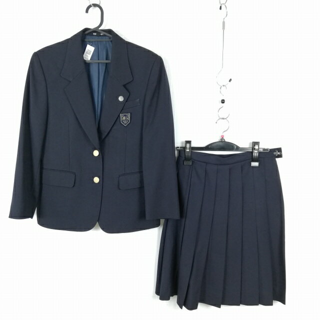 ブレザー スカート 上下2点セット M 冬物 女子 学生服 東京日野第一中学 紺 制服 中古 ランクB EY5222