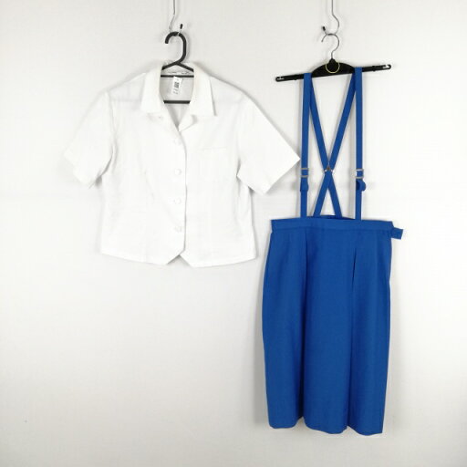 ブラウス スカート 上下2点セット 大きいサイズ 夏物 女子 学生服 中学 高校 白 制服 中古 ランクC EY5343 ブラウス スカート 上下2点セット 大きいサイズ 夏物 女子 学生服 中学 高校 白 制服 中古 ランクC EY5343