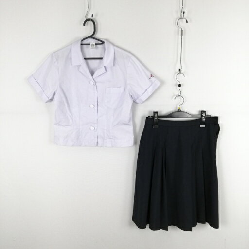 ブラウス スカート 上下2点セット 夏物 女子 学生服 宮崎商業高校 白 制服 中古 ランクC EY5348 ブラウス スカート 上下2点セット 夏物 女子 学生服 宮崎商業高校 白 制服 中古 ランクC EY5348