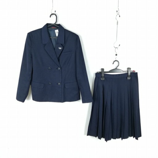 ブレザー スカート 上下2点セット 冬物 女子 学生服 高知土佐南中学 紺 制服 中古 ランクC EY5350 ブレザー スカート 上下2点セット 冬物 女子 学生服 高知土佐南中学 紺 制服 中古 ランクC EY5350
