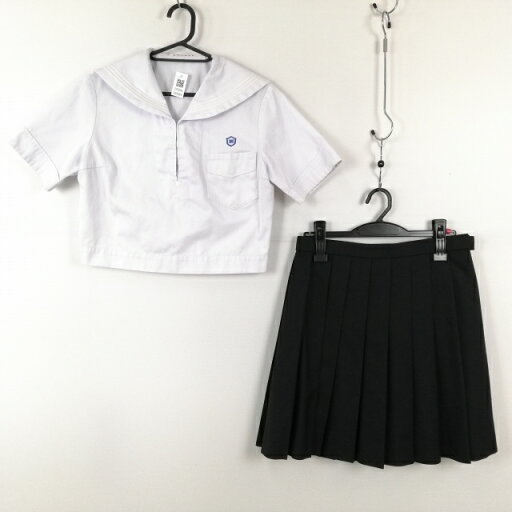 セーラー服 スカート 上下2点セット 夏物 白3本線 女子 学生服 中学 高校 白 制服 中古 ランクC EY5354 セーラー服 スカート 上下2点セット 夏物 白3本線 女子 学生服 中学 高校 白 制服 中古 ランクC EY5354