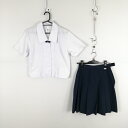 ブラウス スカート 上下2点セット 夏物 女子 学生服 高知西高校 白 制服 中古 ランクC EY5369