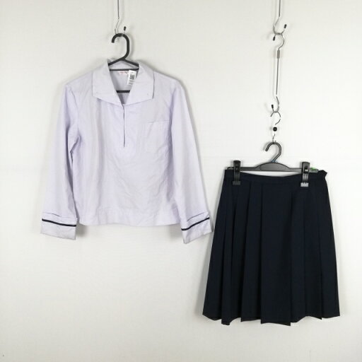 ブラウス スカート 上下2点セット 大きいサイズ 富士ヨット 中間服 女子 学生服 中学 高校 白 制服 中古 ランクC EY5371 ブラウス スカート 上下2点セット 大きいサイズ 富士ヨット 中間服 女子 学生服 中学 高校 白 制服 中古 ランクC EY5371