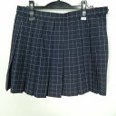 スクールスカート 大きいサイズ 夏物 w72-丈39 チェック 神奈川平塚商業高校 マイクロミニ プリーツ 学生服 制服 女子 中古 HK3182
