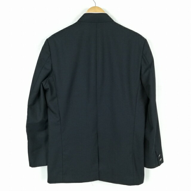学生服 学ラン 180A 男子 富士ヨット 上着 ウール混 神奈川二宮高校 学校指定制服 ラウンドカラー 紺 中古 ランクC a3 JJ6759