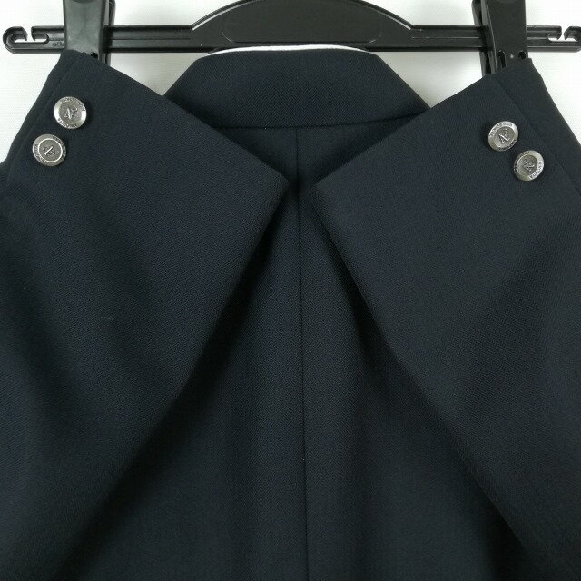 学生服 学ラン 180A 男子 富士ヨット 上着 ウール混 神奈川二宮高校 学校指定制服 ラウンドカラー 紺 中古 ランクC a3 JJ6759