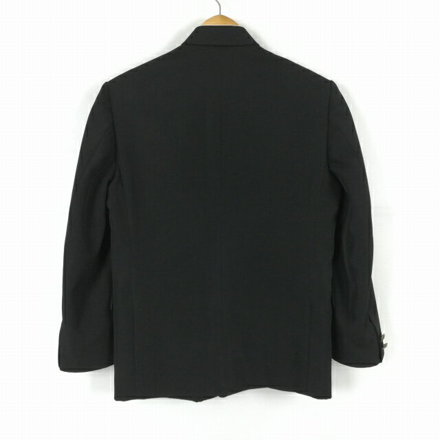 学生服 学ラン 155A 男子 上着 丸洗い可 ウール混 ラウンドカラー カシドス 黒 中古 ランクB a3 JJ6788