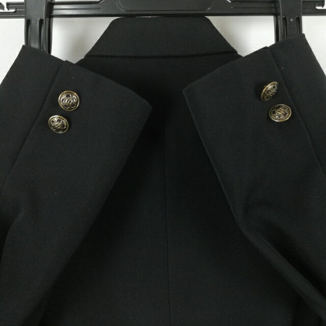 学生服 学ラン 155A 男子 上着 丸洗い可 ウール混 ラウンドカラー カシドス 黒 中古 ランクB a3 JJ6788