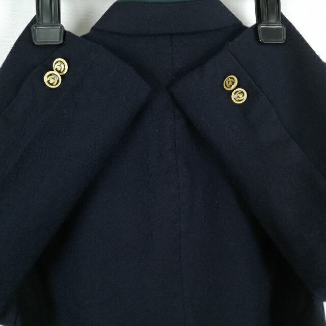 学生服 学ラン 160A 男子 カンコー 上着 ウール混 学校指定制服 ラウンドカラー サージ 紺 中古 ランクC a3 JJ6832