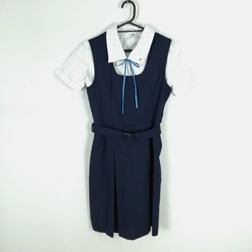 ジャンパースカート 紐タイ バスト84 ウエスト70 冬物 女子 学生服 中学 高校 紺 制服 中古 ランクB NA6861 ジャンパースカート 紐タイ バスト84 ウエスト70 冬物 女子 学生服 中学 高校 紺 制服 中古 ランクB NA6861