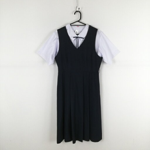 ジャンパースカート 紐タイ 165A バスト92 ウエスト76 冬物 女子 学生服 中学 高校 紺 制服 中古 ランクC EY5398 ジャンパースカート 紐タイ 165A バスト92 ウエスト76 冬物 女子 学生服 中学 高校 紺 制服 中古 ランクC EY5398