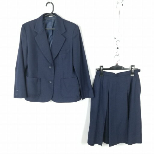 ブレザー ベスト スカート 上下3点セット 大きいサイズ 冬物 女子 学生服 中学 高校 紺 制服 中古 ランクC EY5475 ブレザー ベスト スカート 上下3点セット 大きいサイズ 冬物 女子 学生服 中学 高校 紺 制服 中古 ランクC EY5475