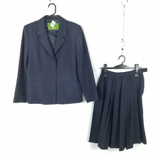 ブレザー スカート 上下2点セット 大きいサイズ 冬物 女子 学生服 中学 高校 紺 制服 中古 ランクC EY5478 ブレザー スカート 上下2点セット 大きいサイズ 冬物 女子 学生服 中学 高校 紺 制服 中古 ランクC EY5478