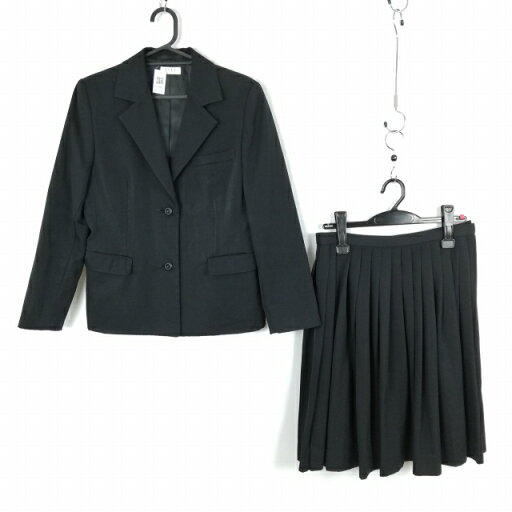 ブレザー スカート 上下2点セット 160A ELLE 冬物 女子 学生服 中学 高校 黒 制服 中古 ランクC EY5495 ブレザー スカート 上下2点セット 160A ELLE 冬物 女子 学生服 中学 高校 黒 制服 中古 ランクC EY5495