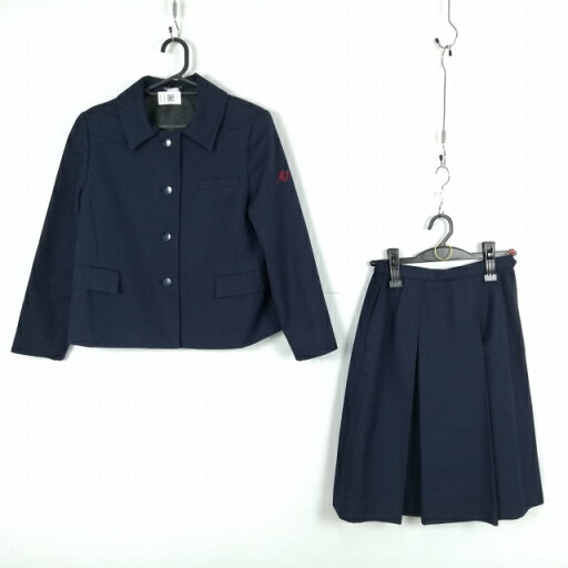 ジャケット スカート 上下2点セット 冬物 女子 学生服 宮崎商業高校 紺 制服 中古 ランクC EY5497 ジャケット スカート 上下2点セット 冬物 女子 学生服 宮崎商業高校 紺 制服 中古 ランクC EY5497