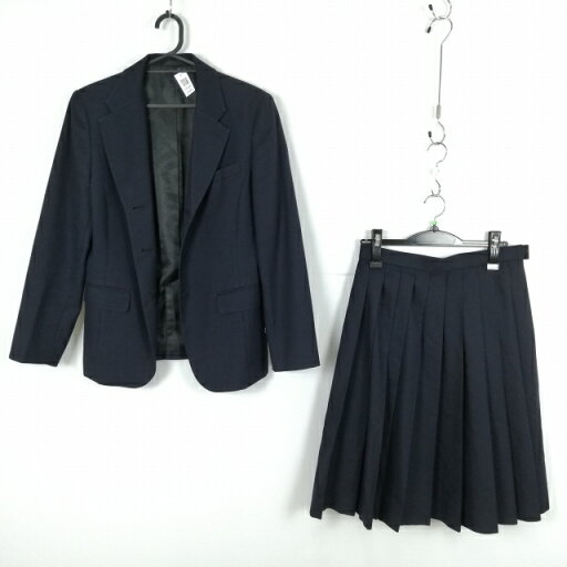 ブレザー スカート 上下2点セット 165A カンコー 冬物 女子 学生服 中学 高校 紺 制服 中古 ランクC EY5576 ブレザー スカート 上下2点セット 165A カンコー 冬物 女子 学生服 中学 高校 紺 制服 中古 ランクC EY5576