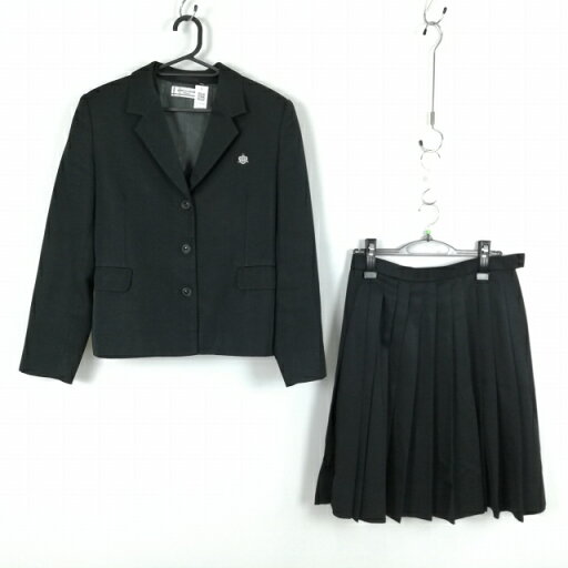 ブレザー ベスト スカート 上下3点セット カンコー 冬物 女子 学生服 高知安芸高校 黒 制服 中古 ランクC EY5579 ブレザー ベスト スカート 上下3点セット カンコー 冬物 女子 学生服 高知安芸高校 黒 制服 中古 ランクC EY5579