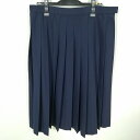 スクールスカート 大きいサイズ 夏物 w80-丈68 紺 中学 高校 プリーツ 学生服 制服 女子 中古 HK7745